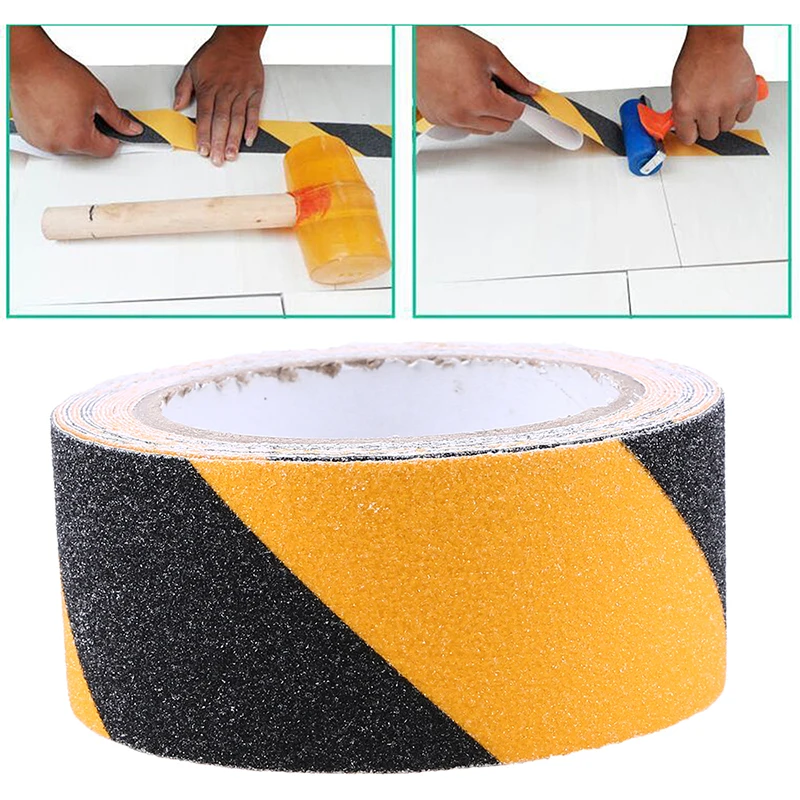 

5m PVC Safe Anti Slip Stairs Tapes Black Yellow Self-adhesive Waterproof Floor Stickers Warning Stripes Wall Sticker