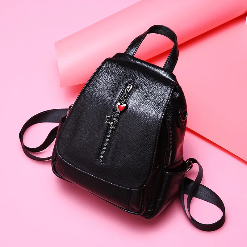 

2019 Luxury cow women backpack Genuine Leather backpacks Real Leather ladies shoulder bags female school bag