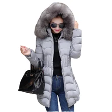 Winter women jacket long cotton Coat super large collar parka coat plus size thick Nagymaros collar