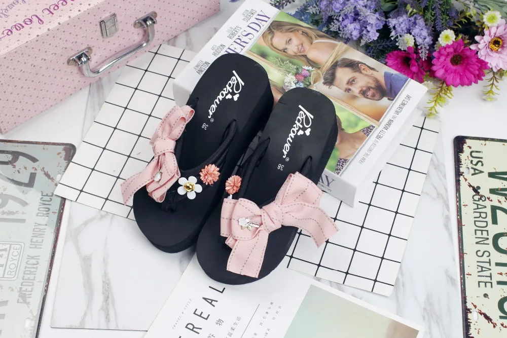 2019 Summer New Korean Womens Non-slip Wedge High Heels Flip Flops Slippers Online Ladies Fashion Platform Shoes56