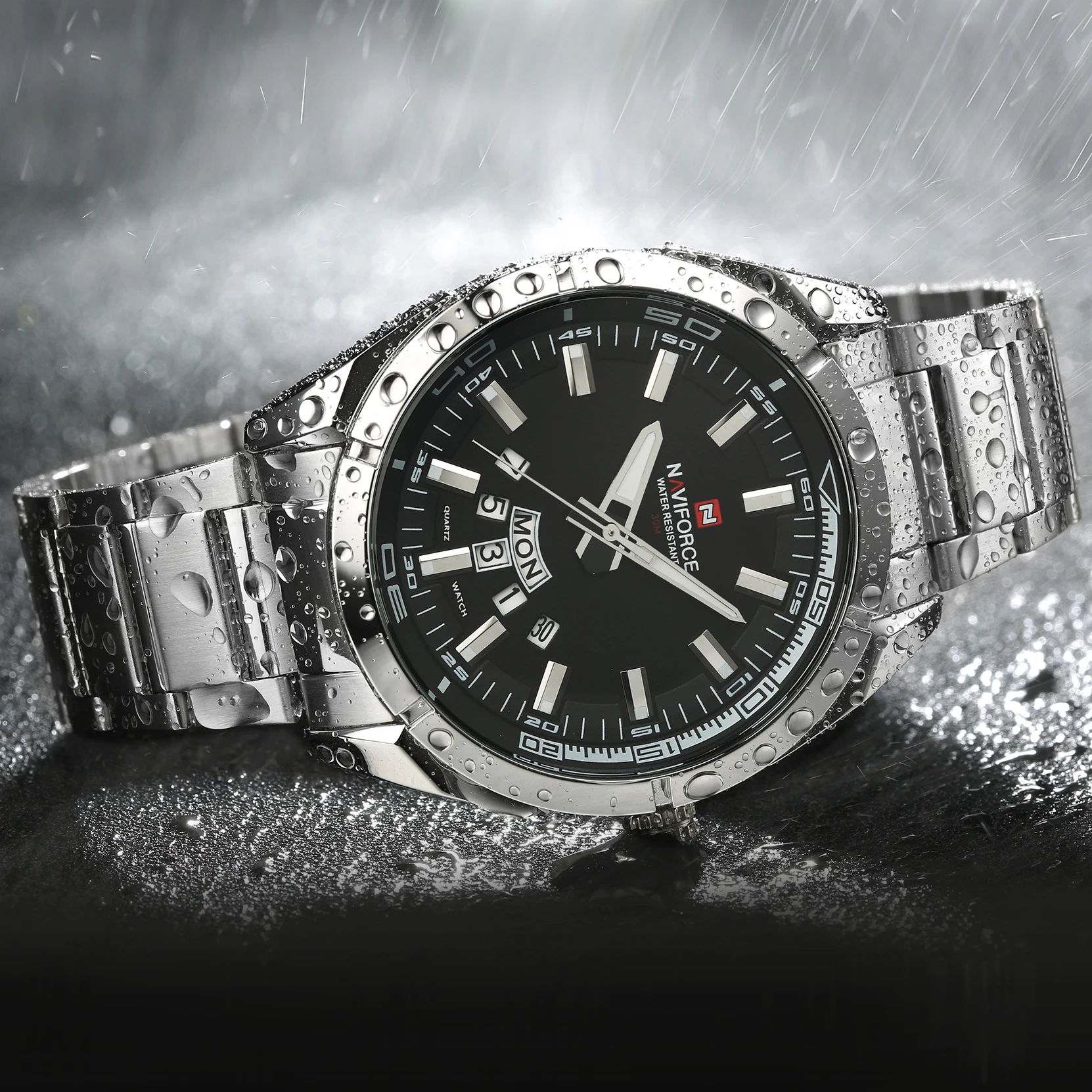 

NAVIFORCE Military Watches Quartz Analog Clock Luxury Men Watch Stainless Steel Strap Waterproof Sport Auto Date Male Wristwatch