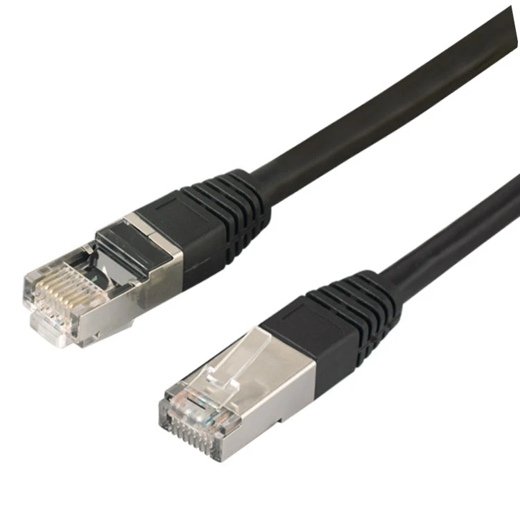0.8M High speed CAT7 SSTP BLACK Round Cable 2.56FT Cables 80CM Network Wire RJ45 Patch