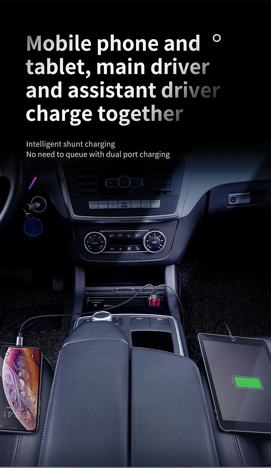 Baseus модернизированное автомобильное зарядное устройство 5 В 6A с двойным USB цифровым дисплеем для iPhone X, XR, Xs, 8, samsung, Xiaomi, быстрая зарядка, автомобильное зарядное устройство, адаптер
