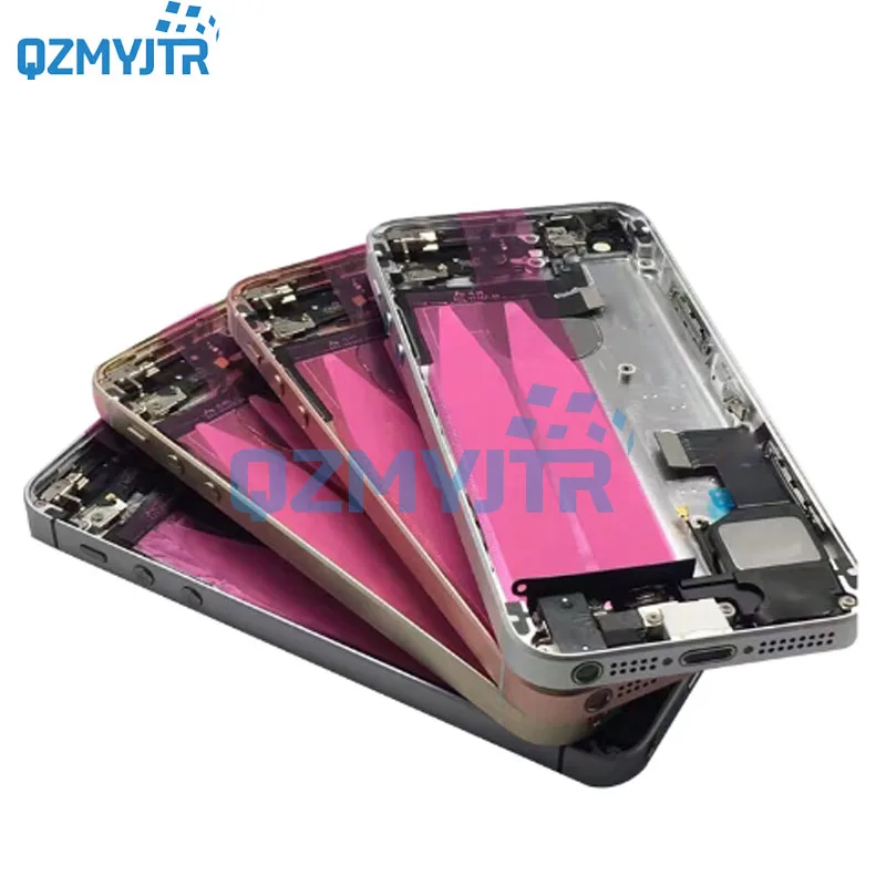 

10/pcs free DHL EMS shipping Full back housing Battery cover Rear door middle frame with flex cable Assembly For iphone SE/5SE