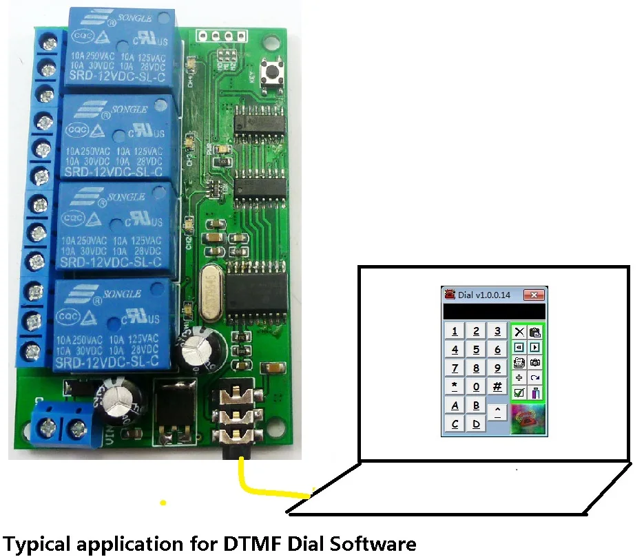 AD22B04 DC 12 В 4ch MT8870 DTMF Tone декодер сигналов телефонный голосовой пульт дистанционного управления релейный модуль для Светодиодный умный дом