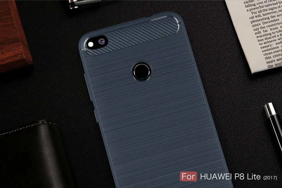 Reaoom Phone Case for Huawei P8 Lite 2017 Carbon Fiber Texture Wiredrawing Back Cover for Huawei P8 Lite 2017 Soft TPU Coque     (11)