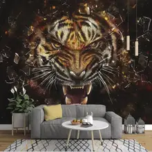 Индивидуальные 3D Настенные обои Современная ручная роспись маслом фотообои с фигурами тигров ТВ задний план настенные украшения живопись