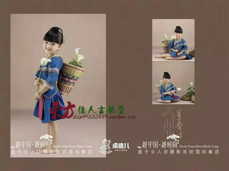 Lian Xiang Fu группа миао Девушка Костюм Экзотический стиль Этническая мода девушка костюм