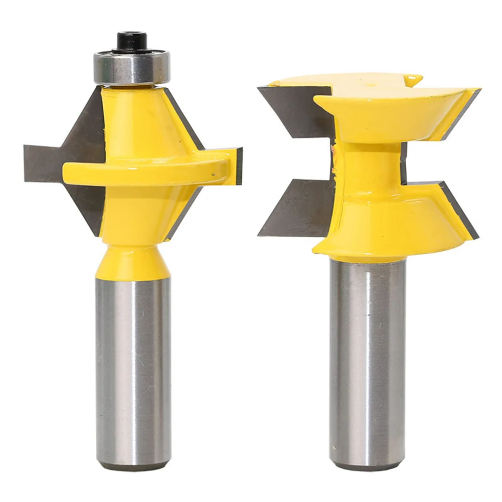 

1/2 Inch Shank Router Bit Set 120 Degree Woodworking Groove Chisel Cutter Durable Tool _WK