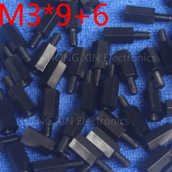 

M3*9+6 100pcs Black Nylon Standoff Spacer Standard M3 Male-Female 9mm Standoff Kit Repair Set High Quality