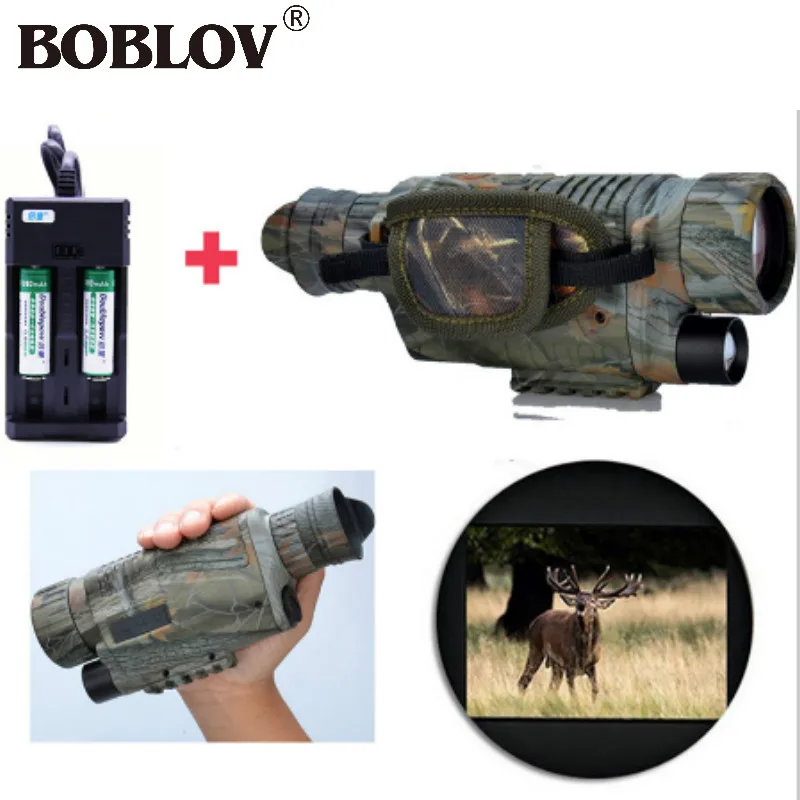 Boblov 8GB Camouflag Hunting Night Vision 5x40 Digital IR Monocular