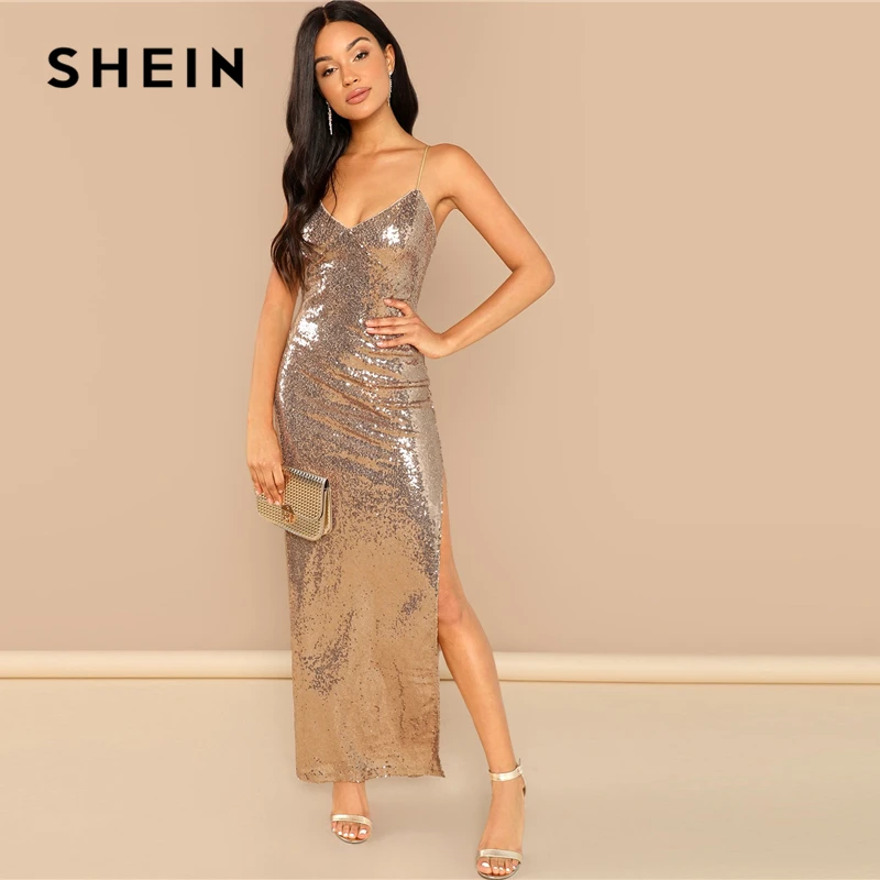 sequin cami maxi dress