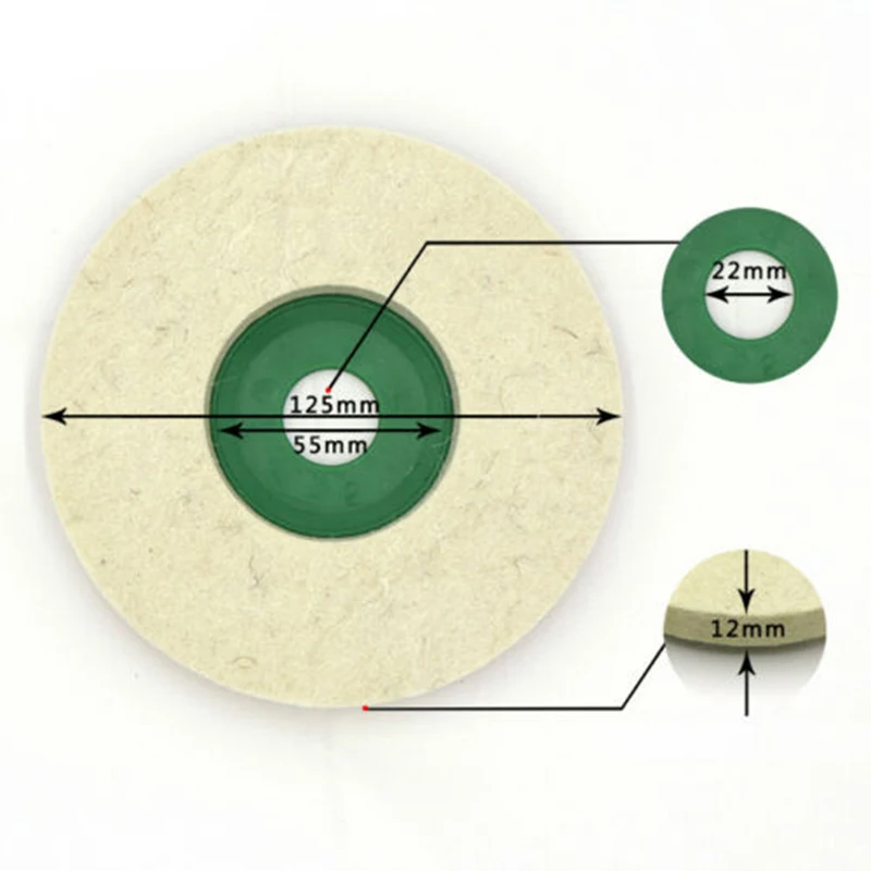 2 шт 125 мм Шерсть Войлок Полировочный шлифовальный диск полировщик Полировальные колеса используется для полировки или ремонта царапин