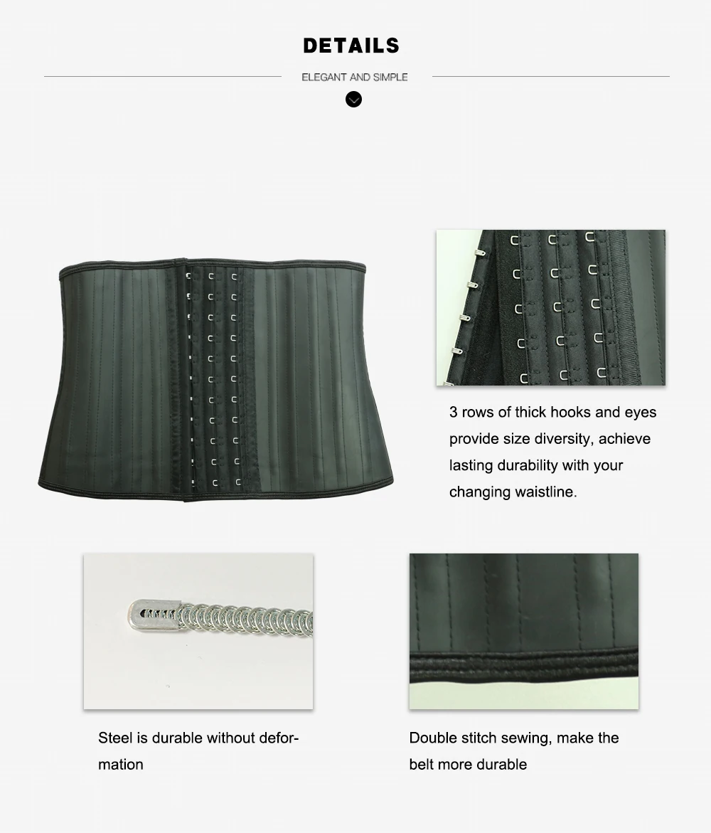 NB1504 1 Atbuty Latex Corset Waist Trainer 25 Steel Boned Short Torso Body Shaper Slimming Shapewear (3)
