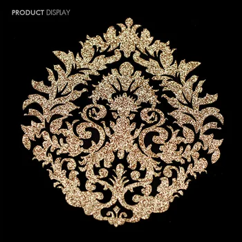 

Glitter Gold Embroidered Decals Iron On Applique Scrapbooking Craft Stickers Decals Embellishment Patches 10pieces