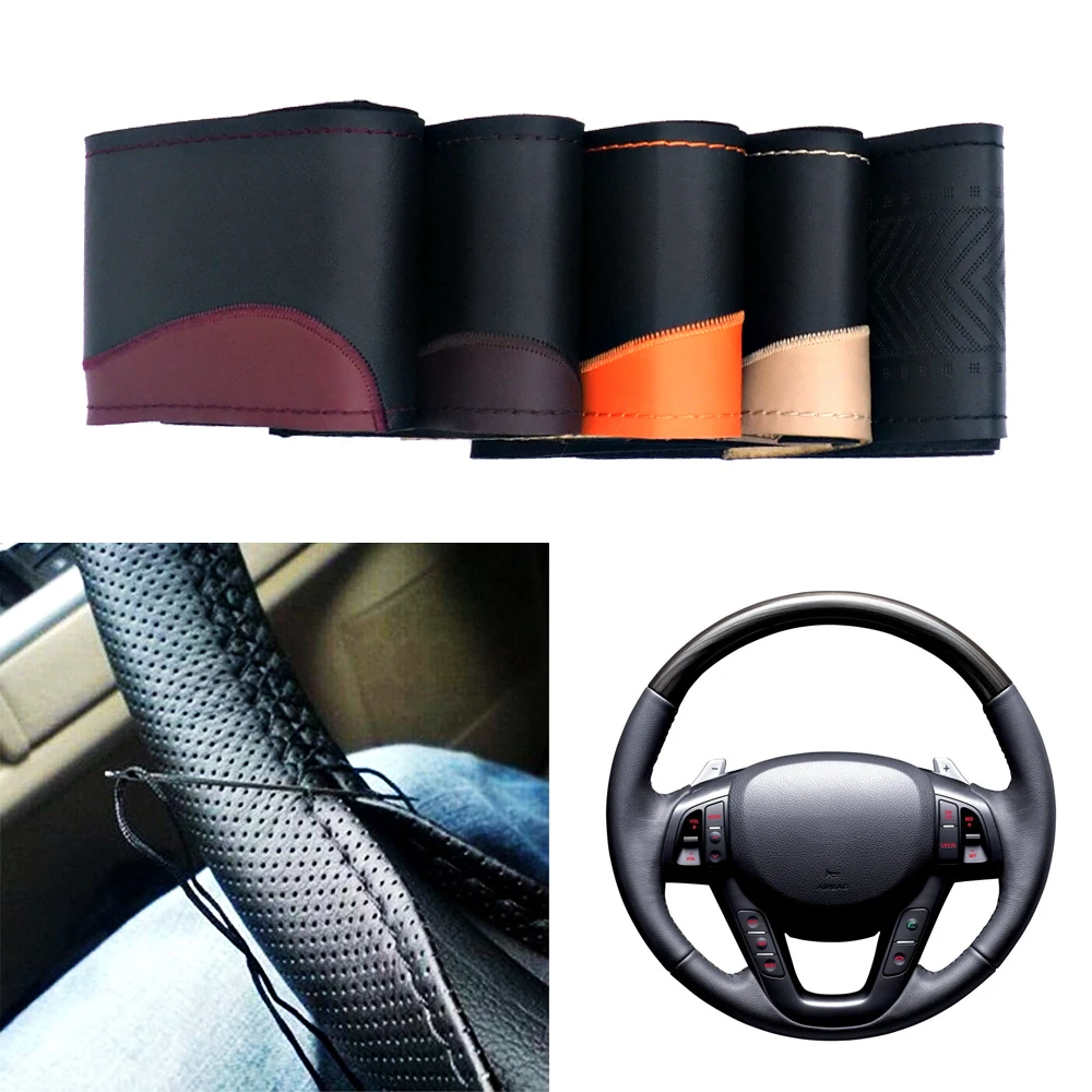 Universal 38cm DIY Steering Wheel Covers Anti slip anti wear steering