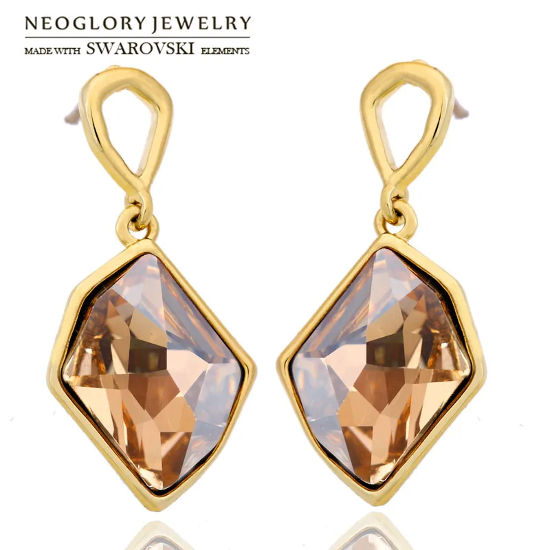Neoglory Австрия Кристалл Висячие Серьги геометрический дизайн молодой стиль