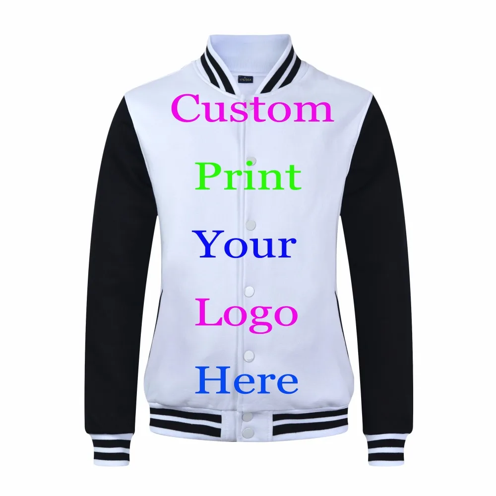 Heat Transfer Silk Screen Print Customized Logos Baseball Jacket custom