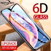 Защитное стекло ronian для iPhone X XS Max XR, закаленное защитное стекло для экрана 0,25 мм 6D, стекло с закругленными краями XR XS Max, пленка