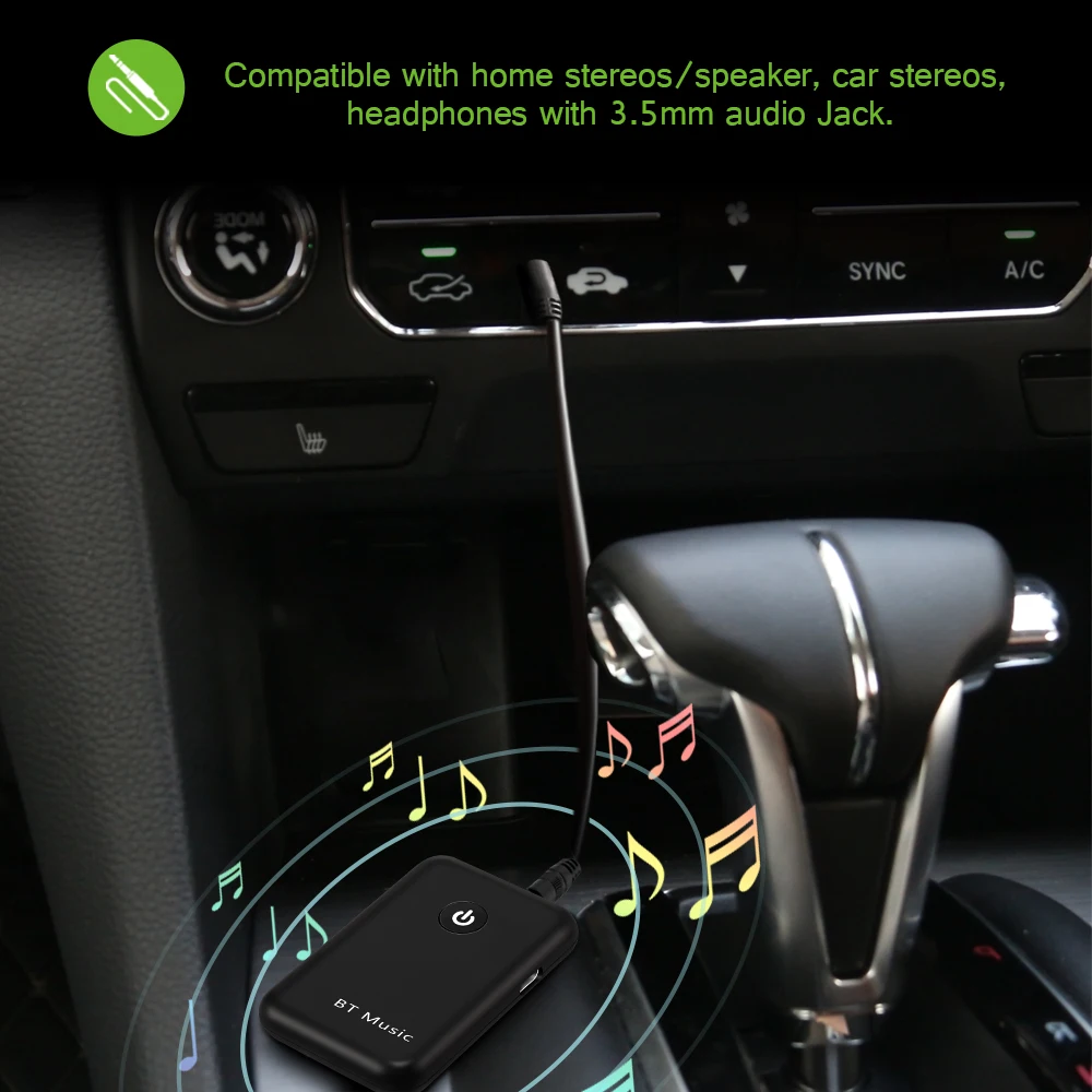 Onever беспроводной Bluetooth приемник V4.2 автомобильный громкой связи 3,5 мм разъем AUX аудио адаптер DC 5 В с микрофоном для динамика Bluetooth стерео