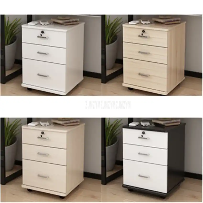 3 Drawer Wooden Office Cabinet File Storage Cabinet With Lock