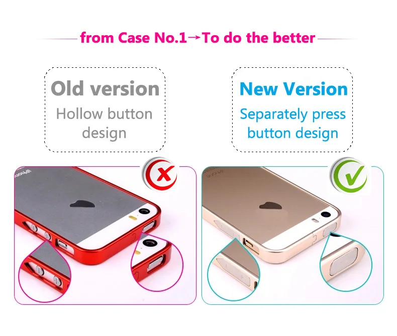 upgraded metal bumper case for iphone 5s 4s (1)