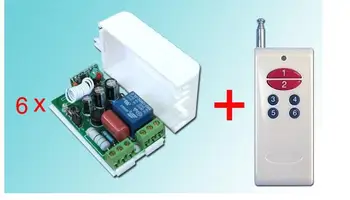 

High Quality AC220V 10A 1500W 1 Channel 10A 1 Channel AC RF Remote Controller 6 Receiver & 1 Transmitter 1000M