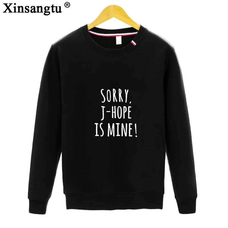 Xinsangtu Мода 2017 г. зимние autummn Sweatershirts Для женщин топы жаль J-надеюсь мой печатными буквами дизайн О-образным вырезом свободные Толстовки