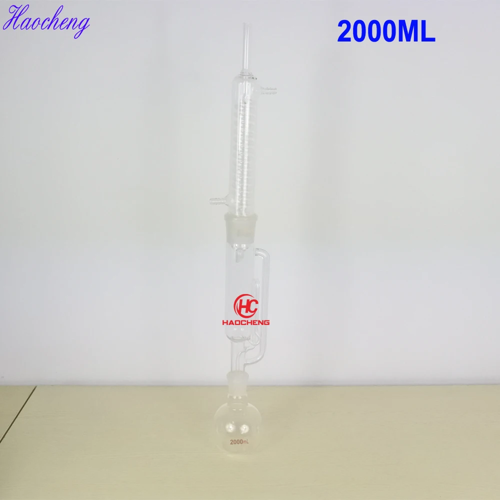 Free Shipping, 2000ml Soxhlet Extraction Glassware System, Soxhlet