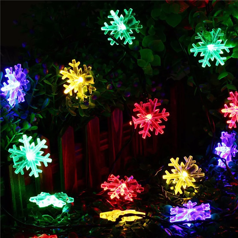 Snowflake Solar String Light 30 LED Waterproof Solar Power String