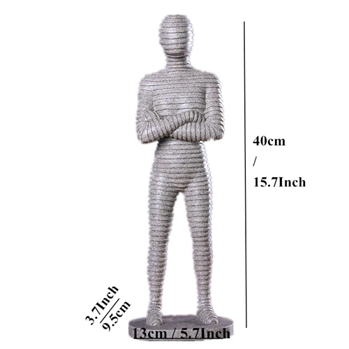 Sand Man Statue VILEAD 16 ''белый песок камень абстрактная статуя мужчины женщины Креативный современный миниатюрная Статуэтка рождественские украшения для дома магазинов - Цвет: Sand Man Statue