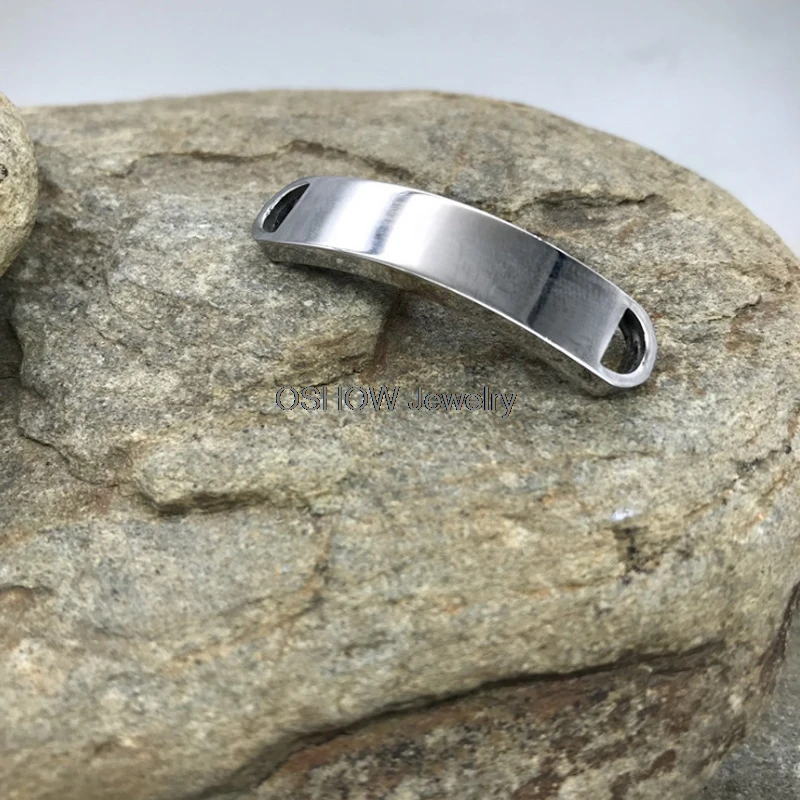 Пользовательские Нержавеющая сталь браслет бар персонализированные DIY кожаный браслет Подвески 50 шт./лот