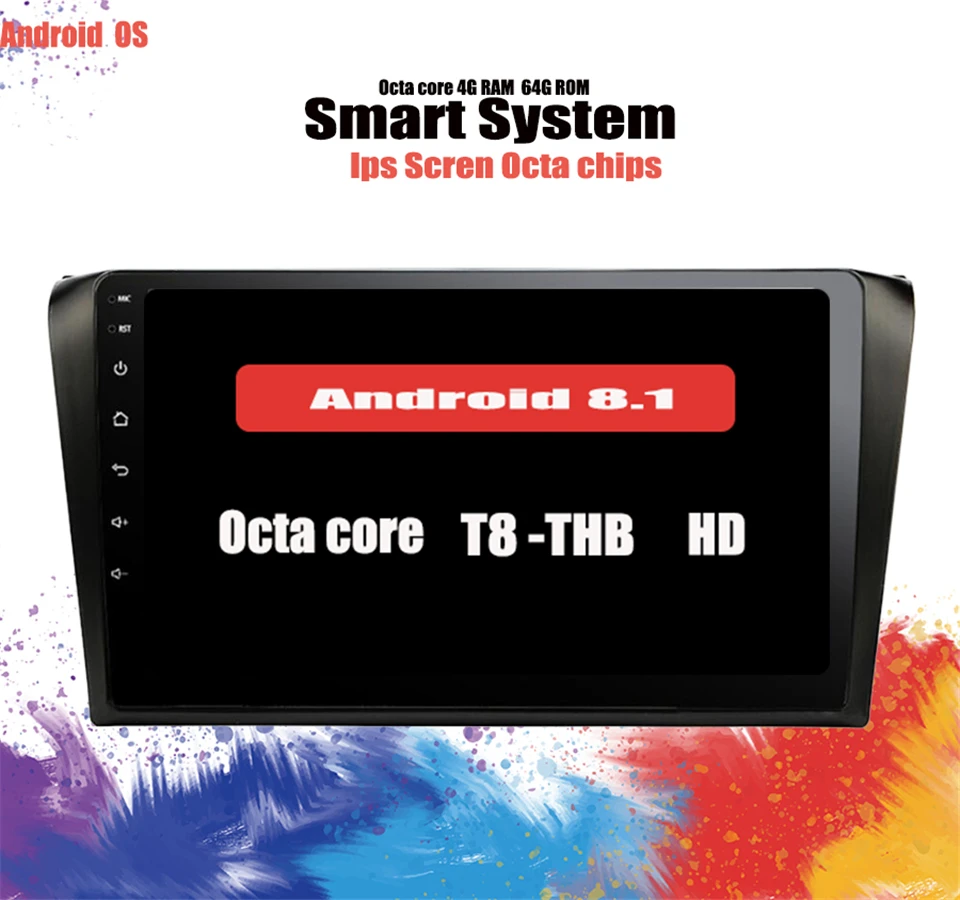 Excellent Carplay Android 9.1 2 Din Car multimedia dvd player GPS radio For Mazda 3 mazda3 2004 05 2006 2007 2008 2009 stereo Audio Video 1