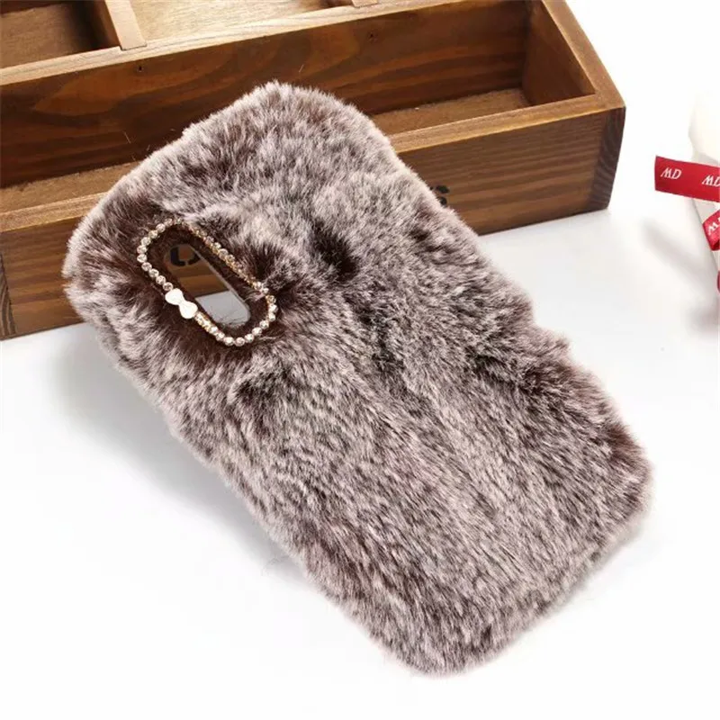 

Lovely Rabbit Warm fur hair Phone Cases For Huawei p20 p8 p9 lite 2017 p10 plus p30 pro nova 3E 3i 2i 4 Plush Bunny back Covers