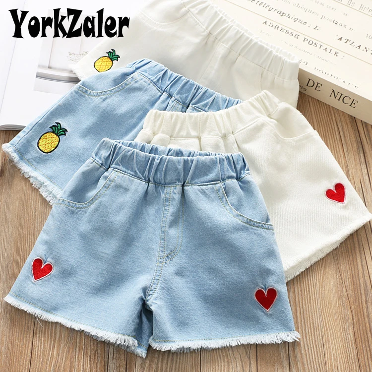 Thunderers/летние детские джинсы для девочек однотонные Детские короткие штаны с