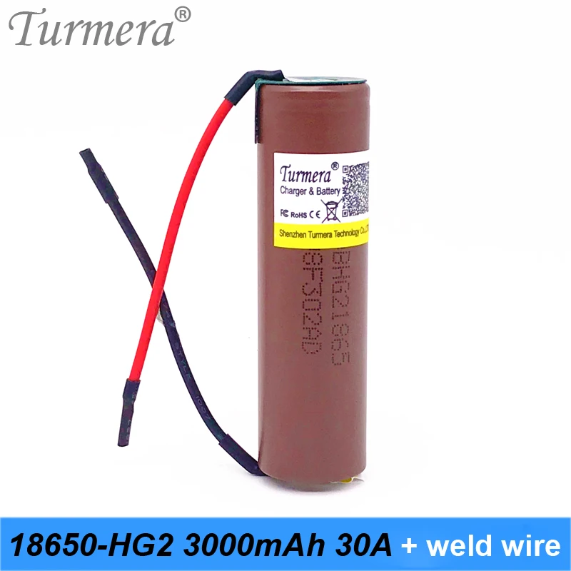 Аккумулятор 18650 hg2 3000mAh аккумулятор 30a для шуруповерта и электровелосипеда 18650 3,6 v перезаряжаемый+ сварочная проволока