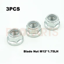 3PCS Grass Trimmer Gear Box Blade Nut M12x1 75 Left Thread