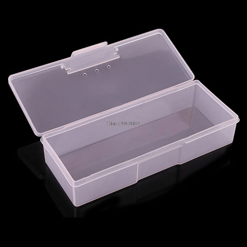 

New Transparent Empty Nail Storage Box Manicure Tools Organizer Case Holder
