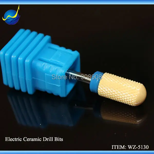 

Large Barrel Smooth Top Yellow Ceramic Nail Drill Bit Foot Rasps Bits Electric Drilling Manicure Pedicure Machine Accessories