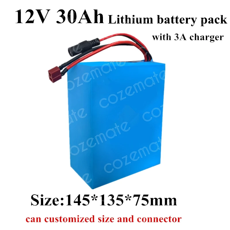 Аккумулятор 12v 30ah 30000mah 12v батарейки постоянного тока портативный литий-ионный аккумулятор для резервного питания 12 вольт Cctv камера+ зарядное устройство