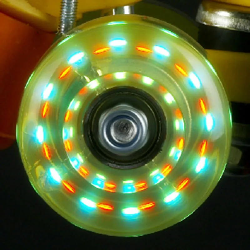 

Hot Original Light Wheels Without Bearings Led Flashing Traditional Double Roller Skates Wheel PU Round Roller Shoes Wheels IB80