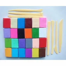 Стартовый набор из полимерной глины, 24 цвета глиняных блоков для духовки, 5 инструментов для лепки