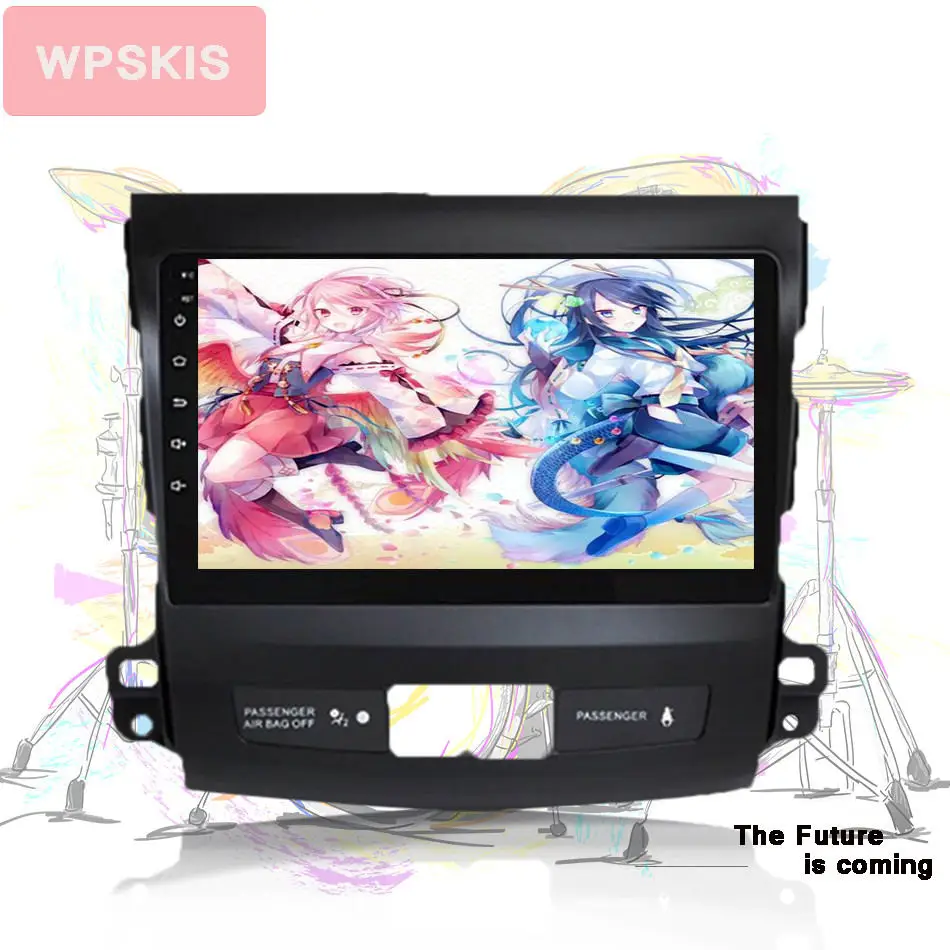 Excellent 9" Android 9.0 Car dvd GPS Player Navi for Mitsubishi Outlander 2005-2013 with 4G+64G Octa Core Auto Radio Multimedia Head unit 1