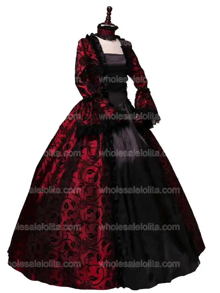 Renaissance-Gothic-Dark-Queen-Dress-Ball-Gown-Steampunk-Vampire-Halloween-Costume-119R_D119RedFloralA-2(1)