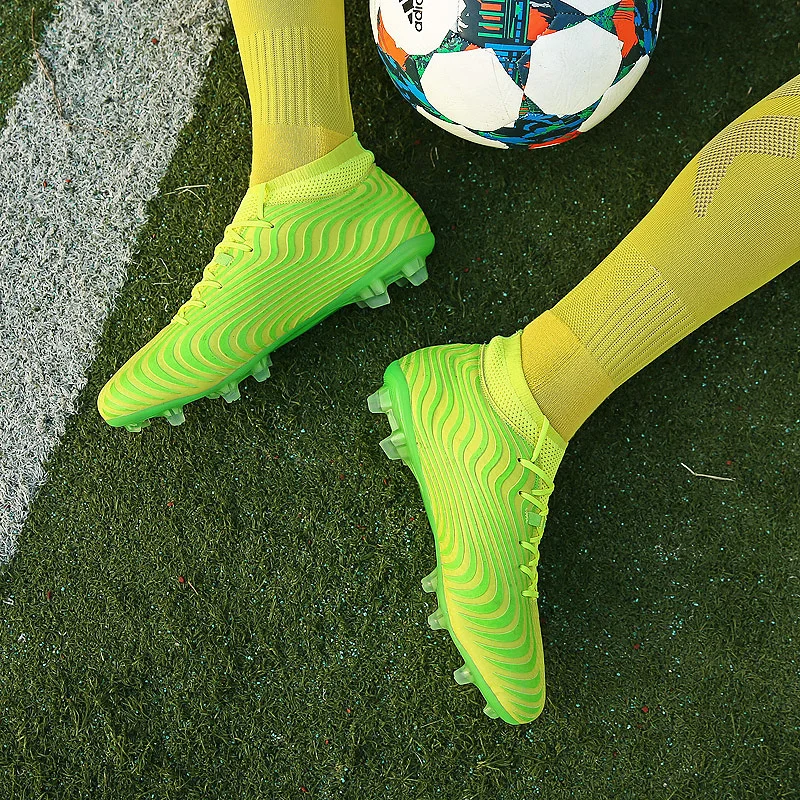 Мужские сникерсы Futebol высокого качества FG мальчики мужские сникерсы Superfly оригинальный Зеленый Оранжевый мужские детские бутсы