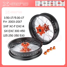 3,5/5,0*1" Supermotard колеса 2008 2007 оранжевый концентратор черным ободком для KTM SXF EXC-R XC-F SX EXC 300 450 125 250 350 530 2003