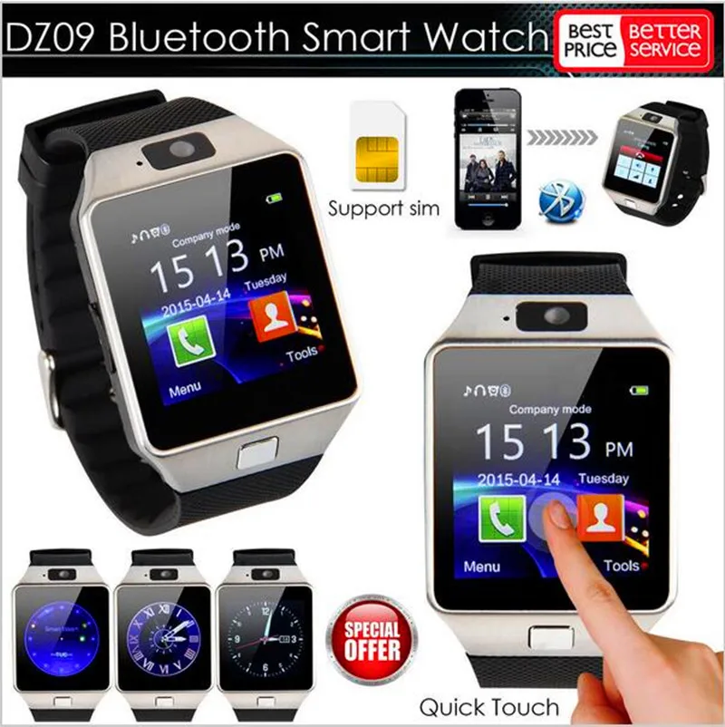 Bluetooth Смарт часы Smartwatch DZ09 Android телефонный звонок Relogio 2G GSM SIM TF карта камера для iPhone samsung HUAWEI PK GT08 A1