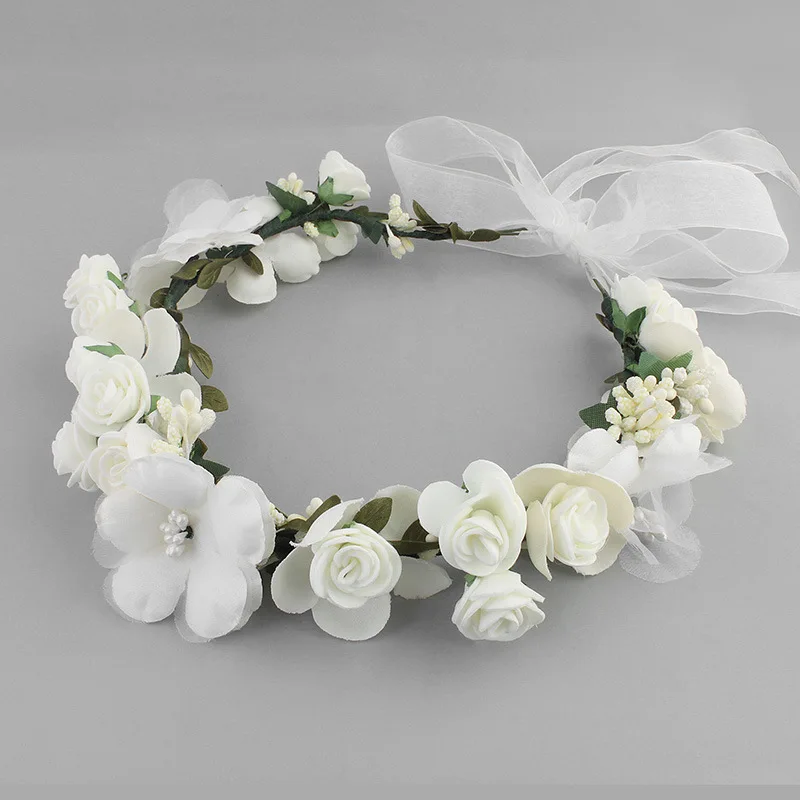 

SLBRIDAL Women's Artificial Flower Wreath Headpieces Crown Bridal Wedding Floral Hair Accessories Bridesmaids Headband Hair Vine