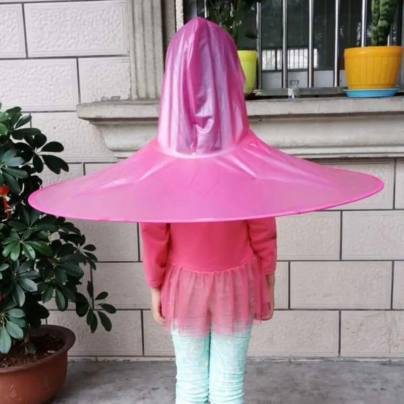 UFO Baby Raincoat Rain Hat Umbrella Cover Cloak Non Handle Rain Cape Creative Design Funny Baby Outdoor Boys Girls Windproof