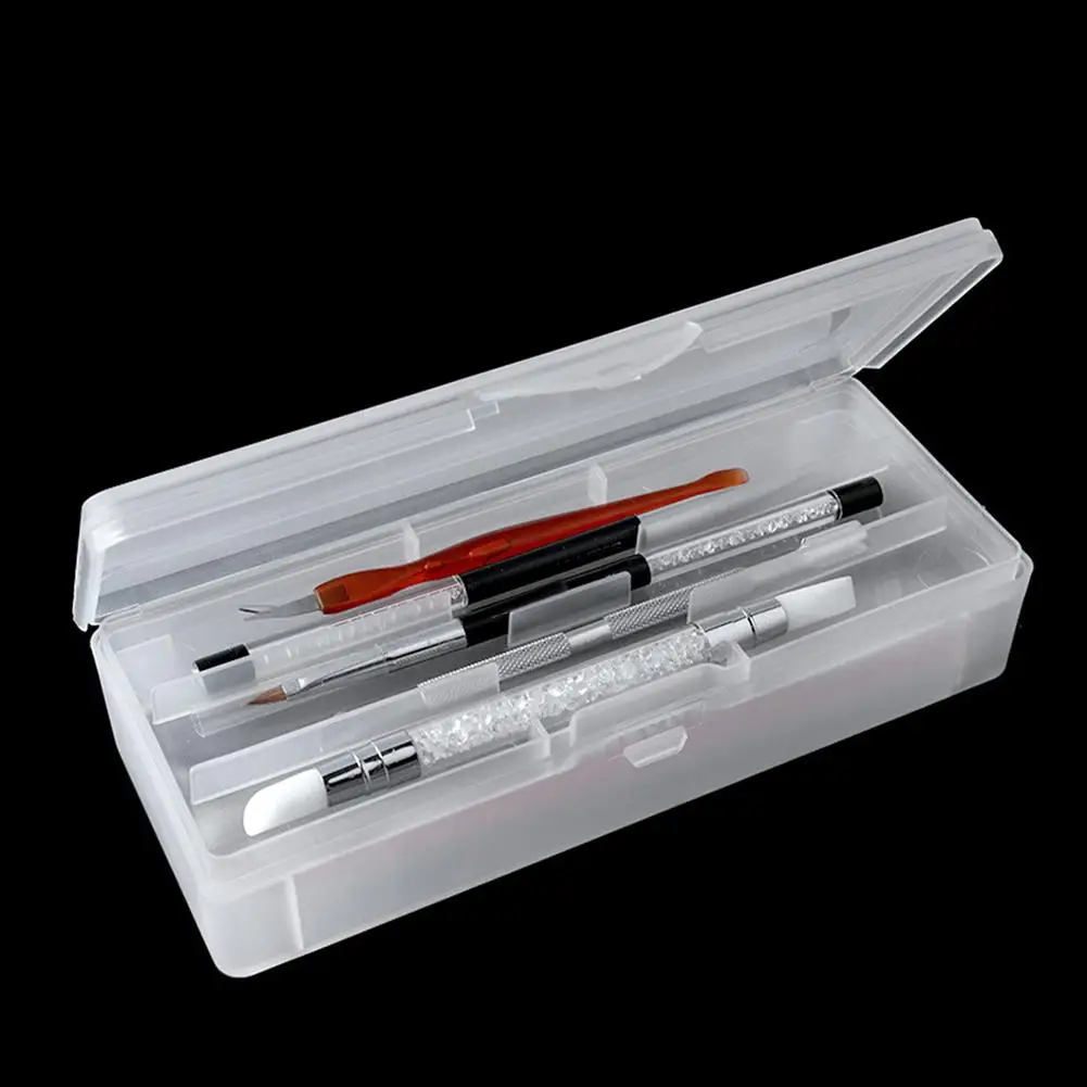 

Transparent Double-layer Nail Art Pen Storage Box Manicure Makeup Tool Organizer Nails Accessories Nail Tool